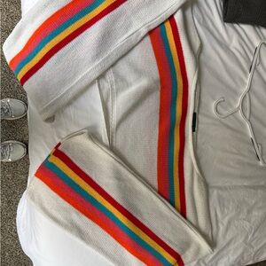 Rebellious Colorful Striped Sweater - cropped